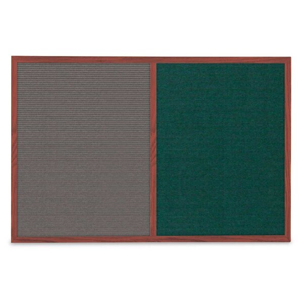 Slim Style Indoor Enclosed Corkboard, 36", UV504SC-SATIN-RUBBER